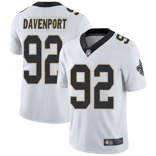 Men New Orleans Saints Limited White Marcus Davenport Road Jersey NFL Football #92 Vapor Untouchable Jersey